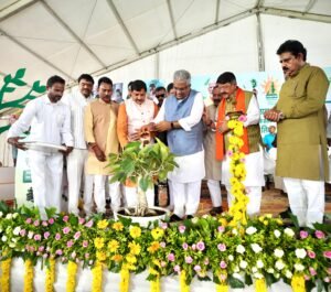 Shri Bhupendra Yadav along with Chief Minister Dr. Mohan Yadav participated in the massive tree plantation drive